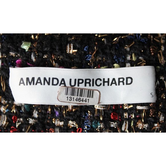 AMANDA UPRICHARD Aldridge Blazer Jacket Tweed Rainbow Metallic Size S Small XS - Picture 10 of 14